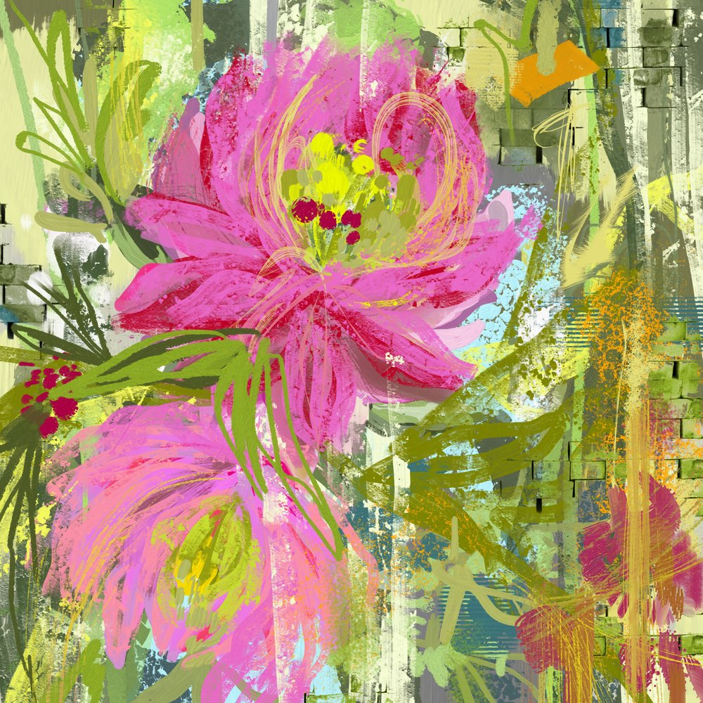 Vibrant Pink Blooms by Josie George