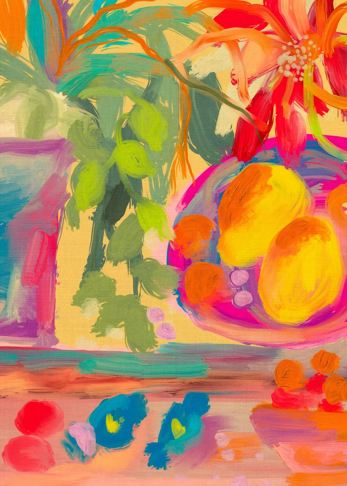 Vibrant Tropical Still Life by Josie George
