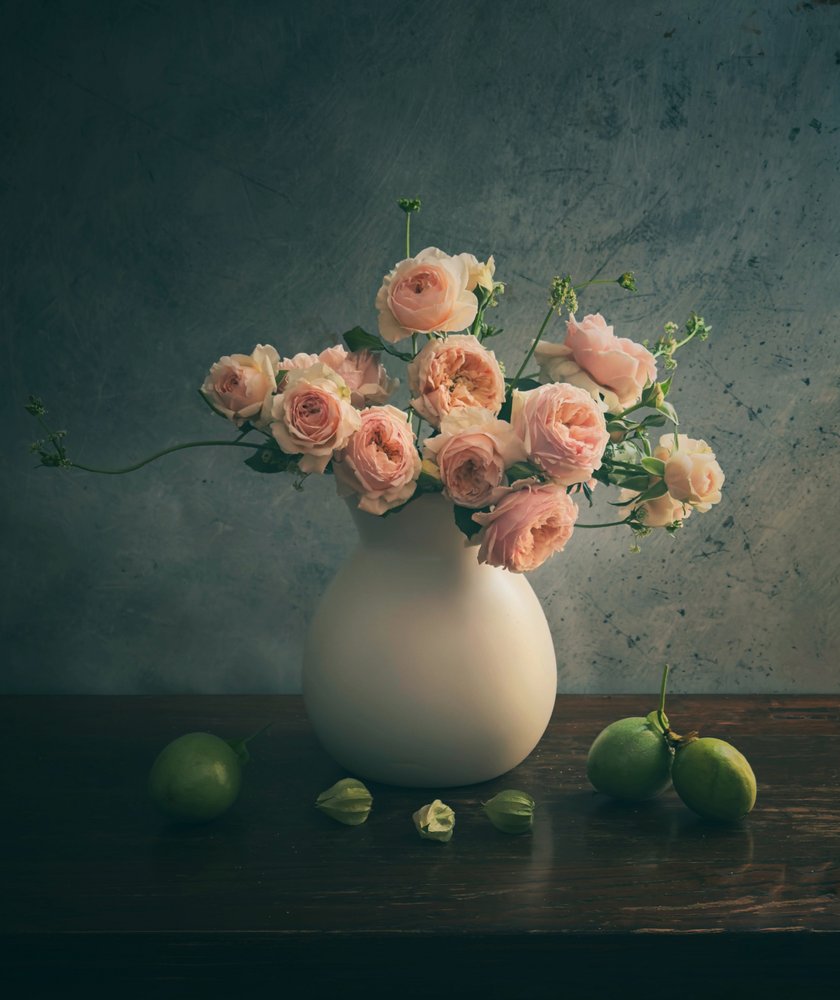 Pink Roses Still Life by Judy Tseng