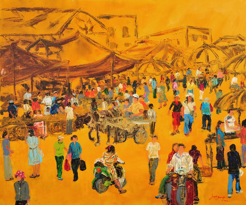 Busy Outdoor Market by Jukyong Park