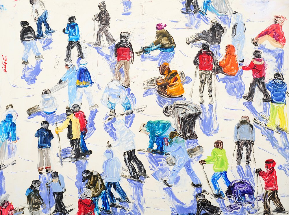 Busy Ski Day by Jukyong Park