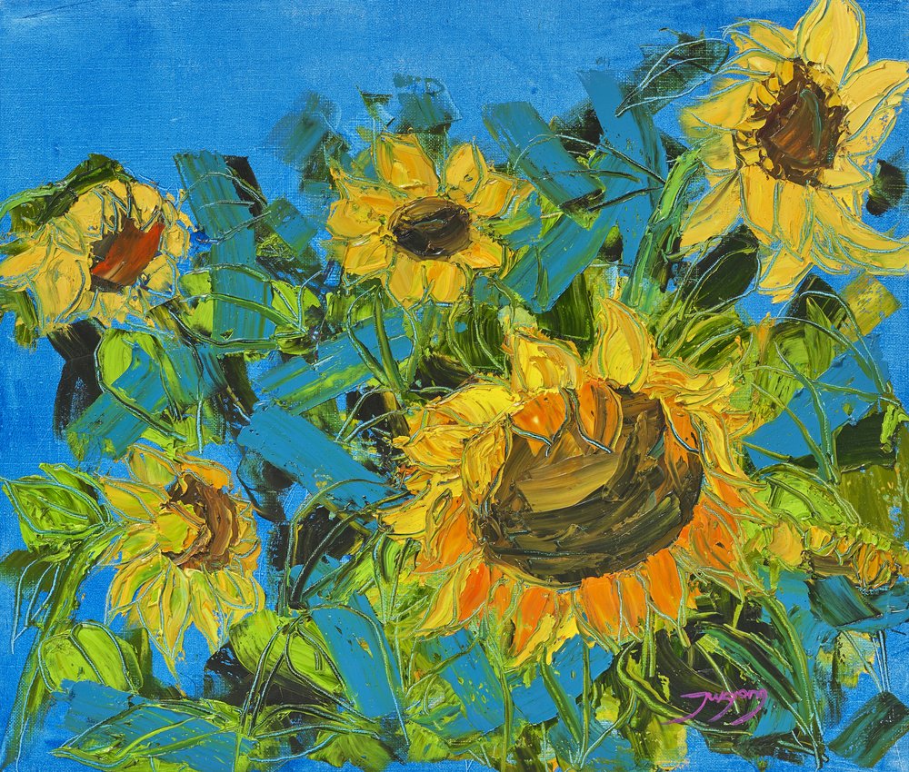 Golden Summer Sunflowers by Jukyong Park