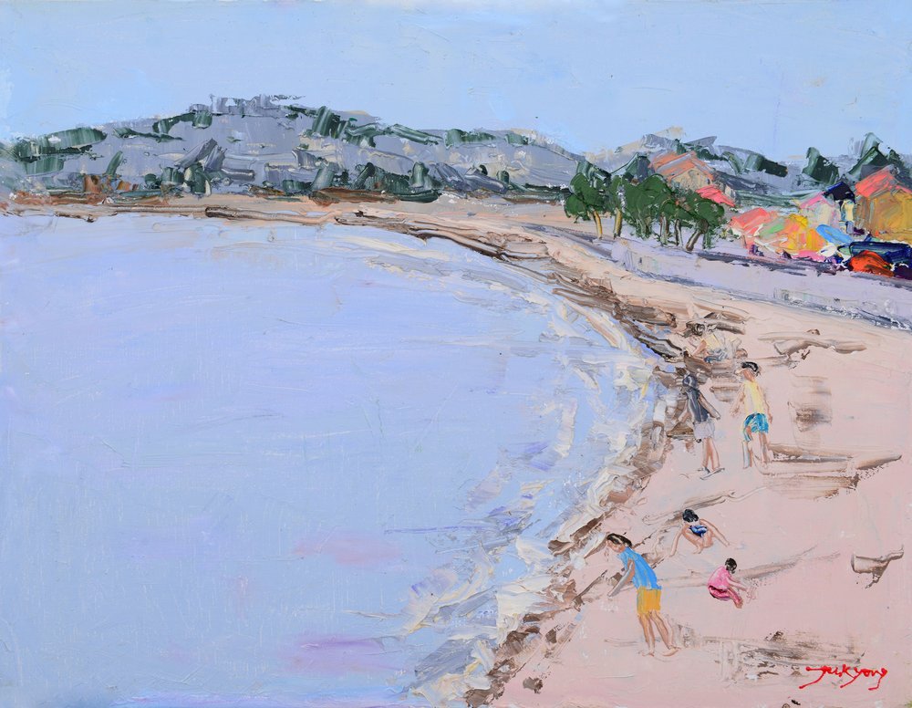 Kids Playing On Beach by Jukyong Park