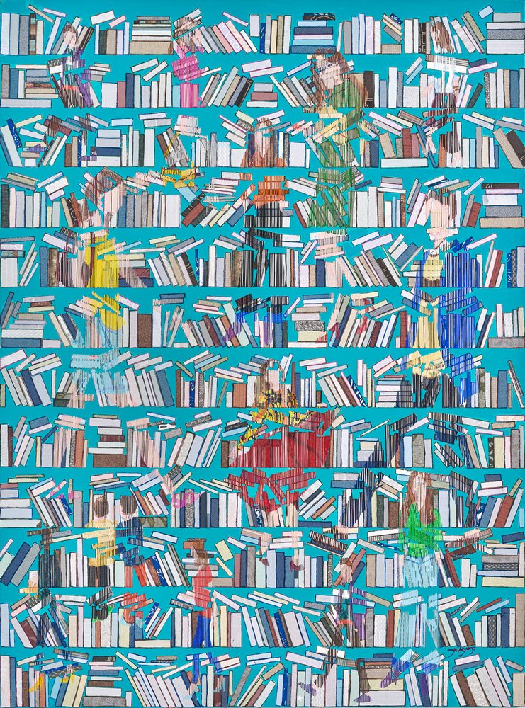 Readers In The Bookshelves by Jukyong Park