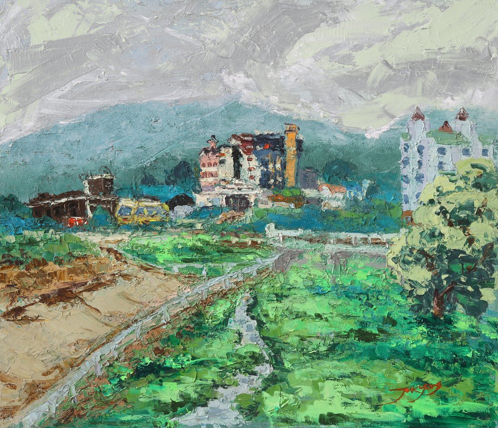 Serene Mountain Town by Jukyong Park