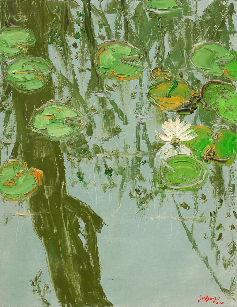 Serene Water Lilies by Jukyong Park