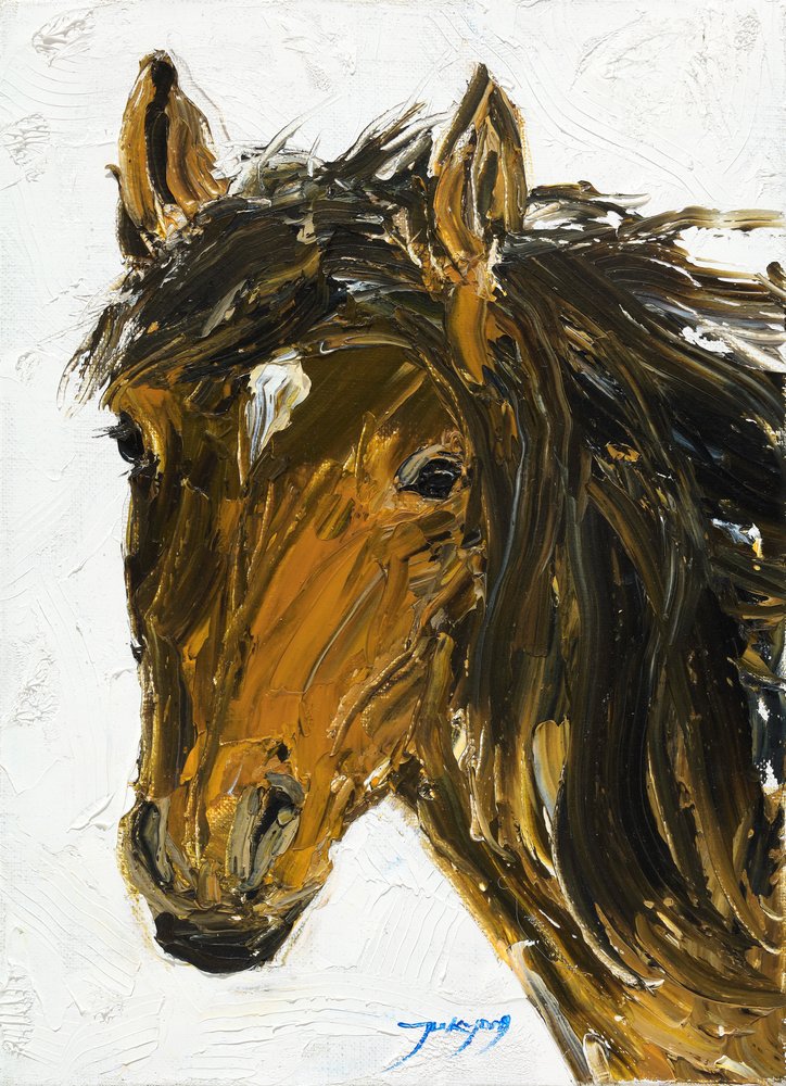 Textured Horse Portrait by Jukyong Park