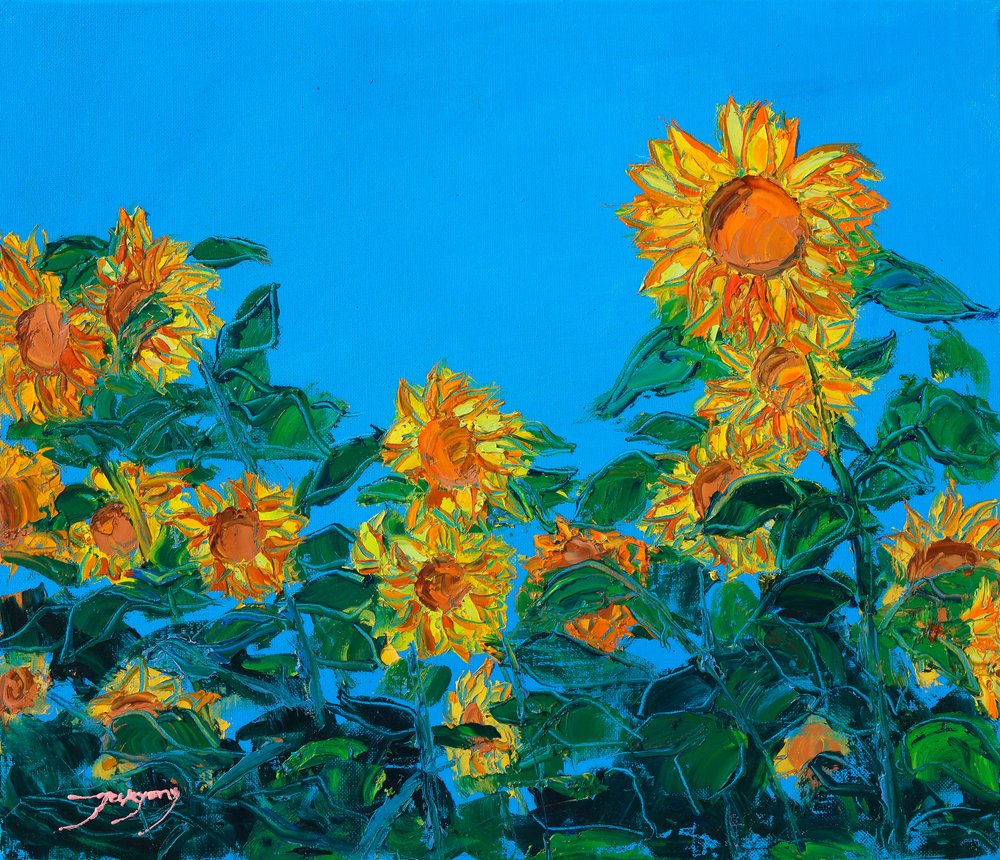 Vibrant Sunflower Field by Jukyong Park