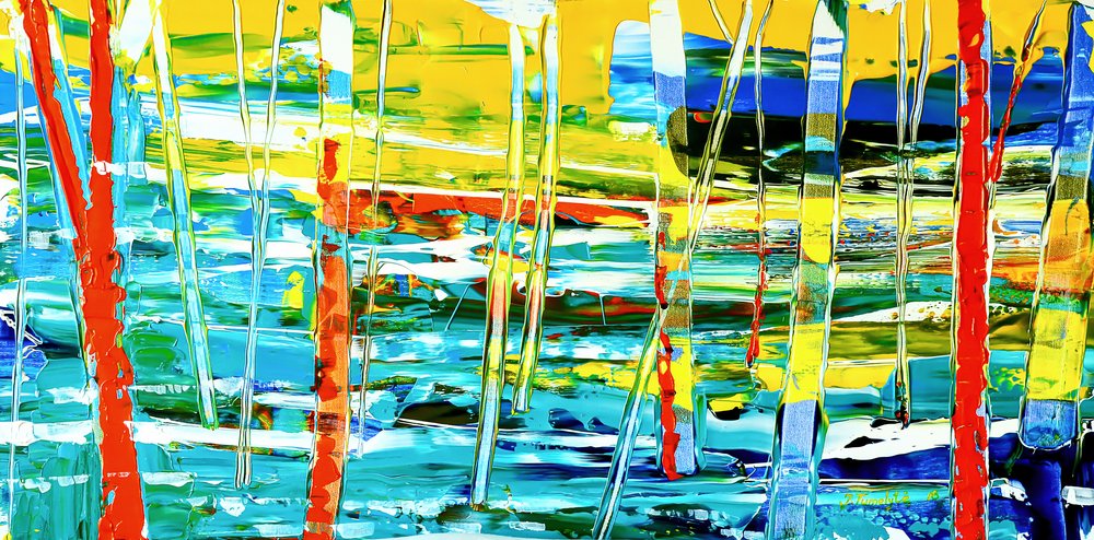 Vibrant Abstract Landscape by Julija Belickienė