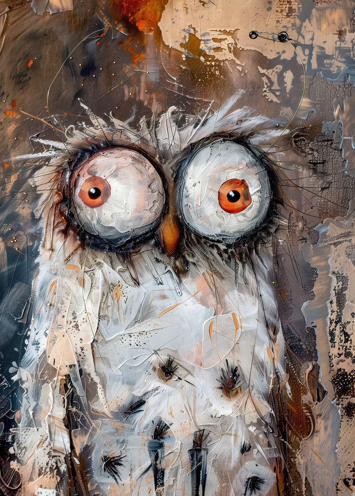 Big Eyed Whimsical Owl by Justyna Jaszke