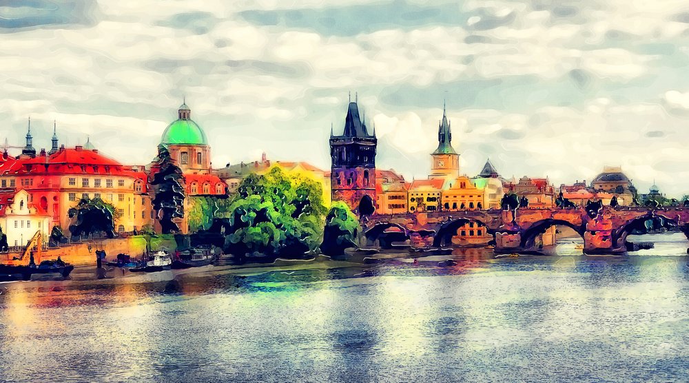 Charles Bridge Prague View by Justyna Jaszke