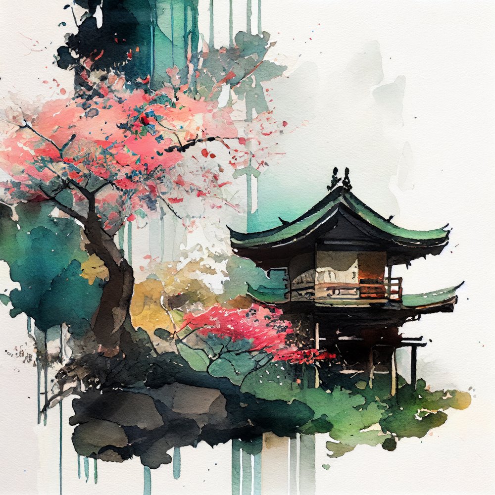 Cherry Blossom Pagoda by Justyna Jaszke