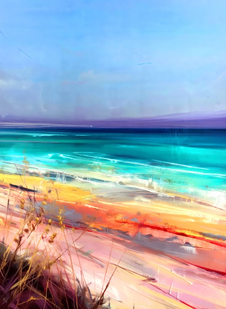 Colorful Beach Abstract by Justyna Jaszke