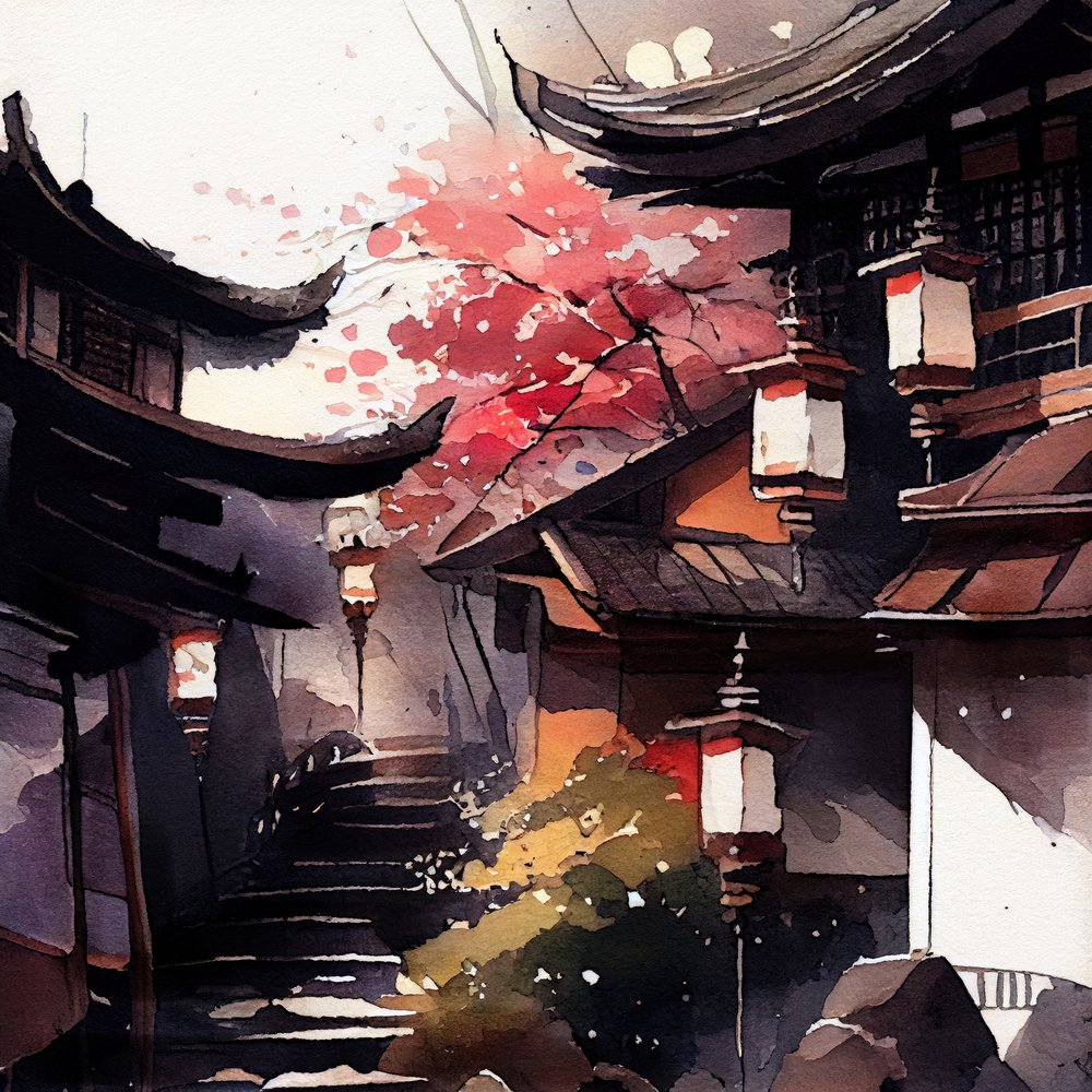 Red Blossoms Pathway by Justyna Jaszke