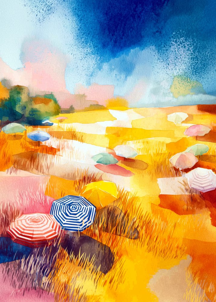 Sunny Field Umbrellas by Justyna Jaszke
