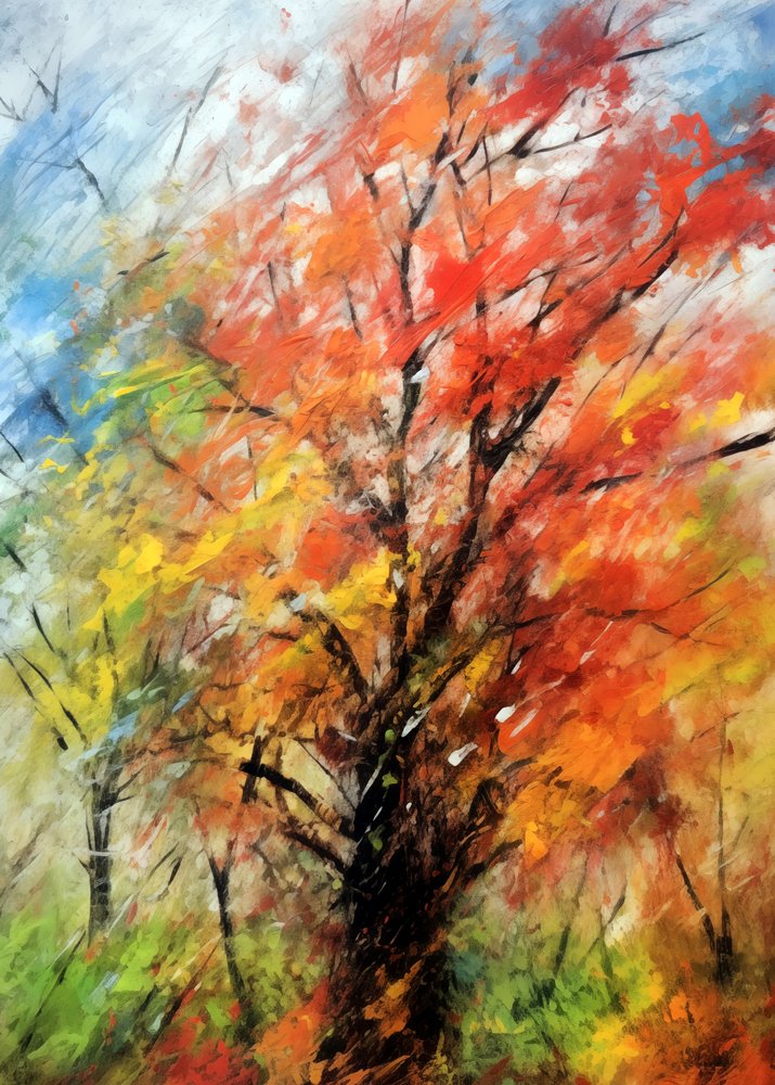 Vibrant Autumn Tree by Justyna Jaszke