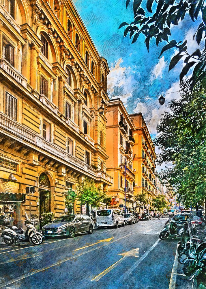Vibrant European Street Scene by Justyna Jaszke