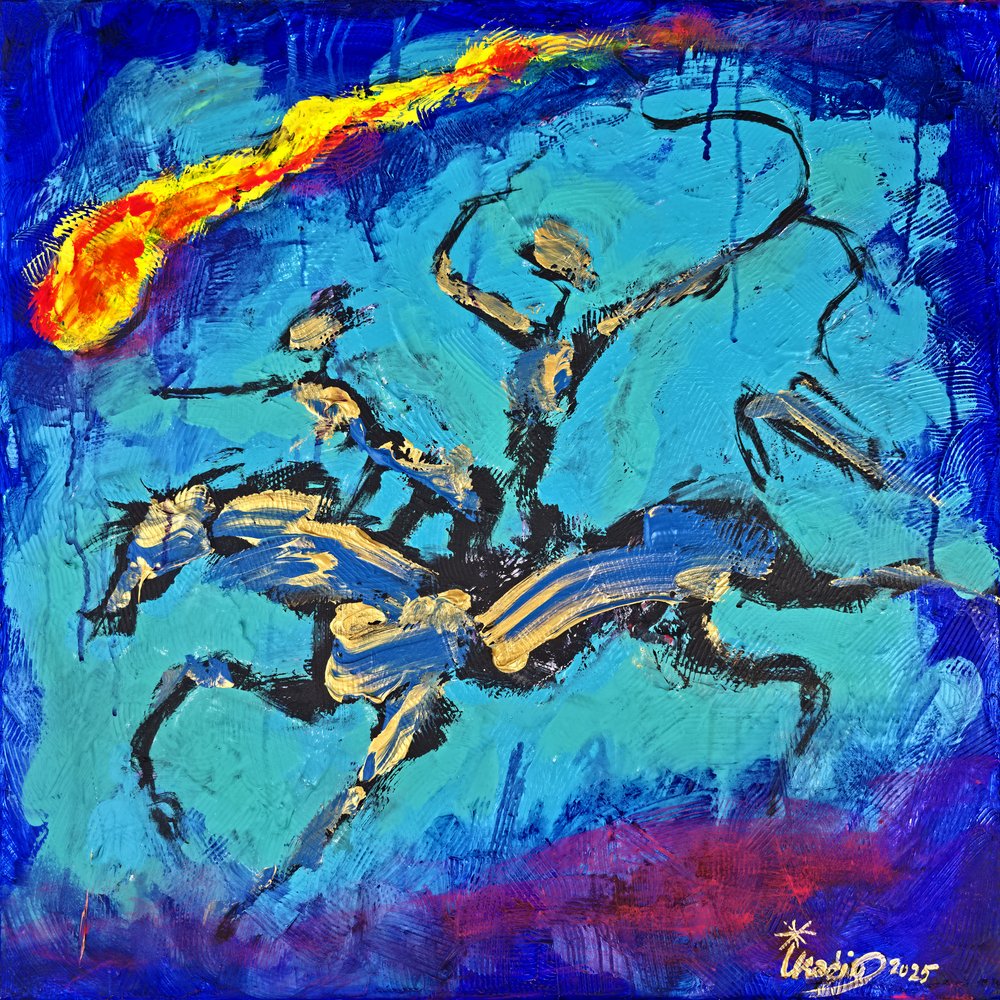 Celestial Horsemen Charge by Kanat Ibragimov