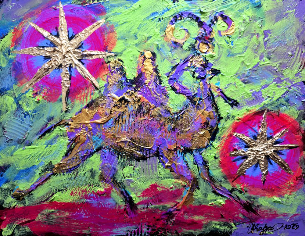 Colorful Camel Desert Journey by Kanat Ibragimov