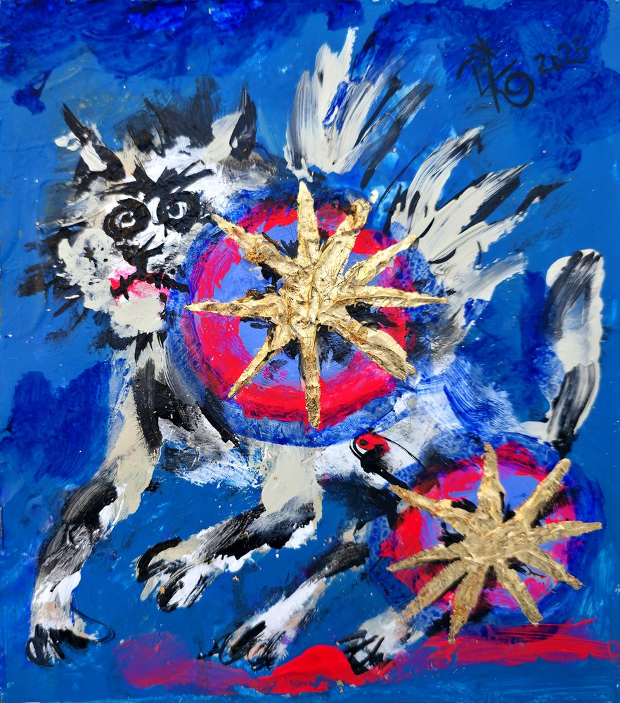 Cosmic Winged Cat by Kanat Ibragimov
