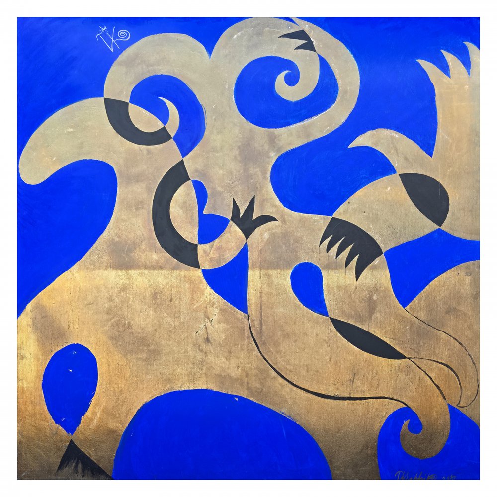 Dynamic Gold Blue Shapes by Kanat Ibragimov