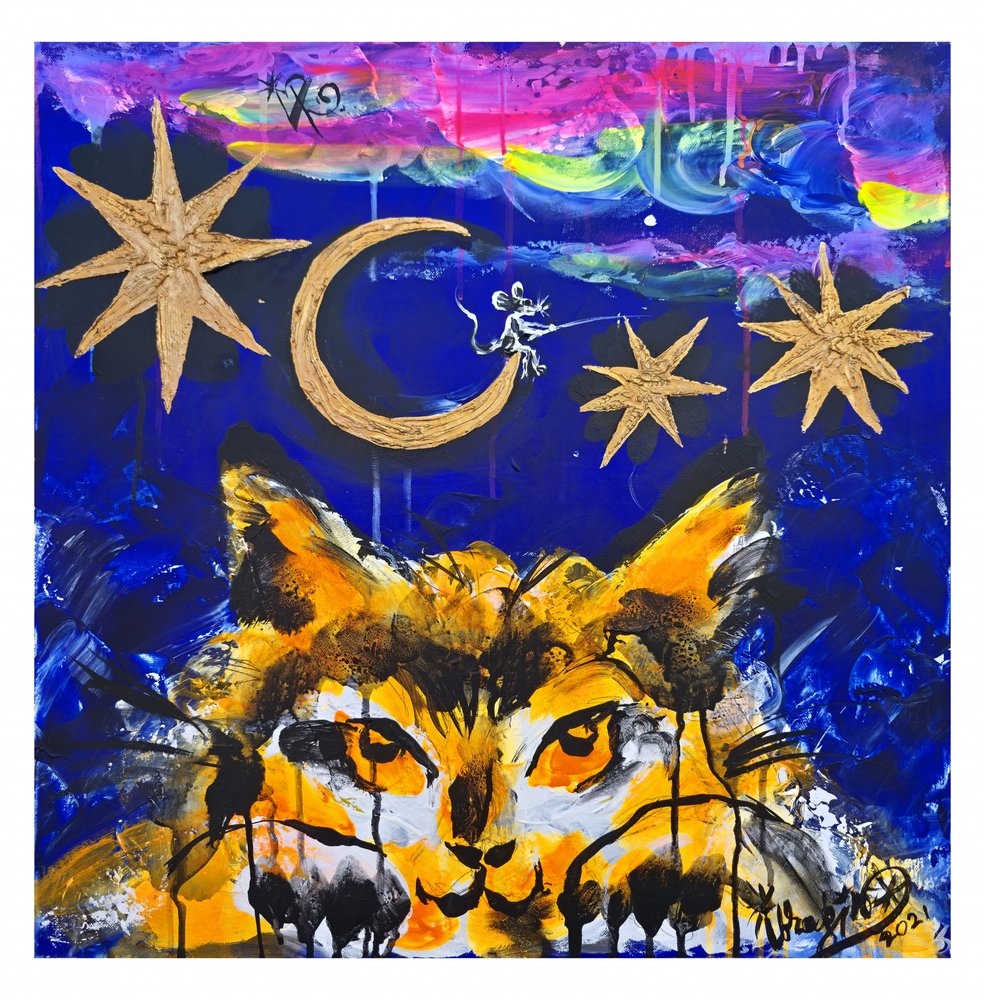 Feline Cosmic Night by Kanat Ibragimov