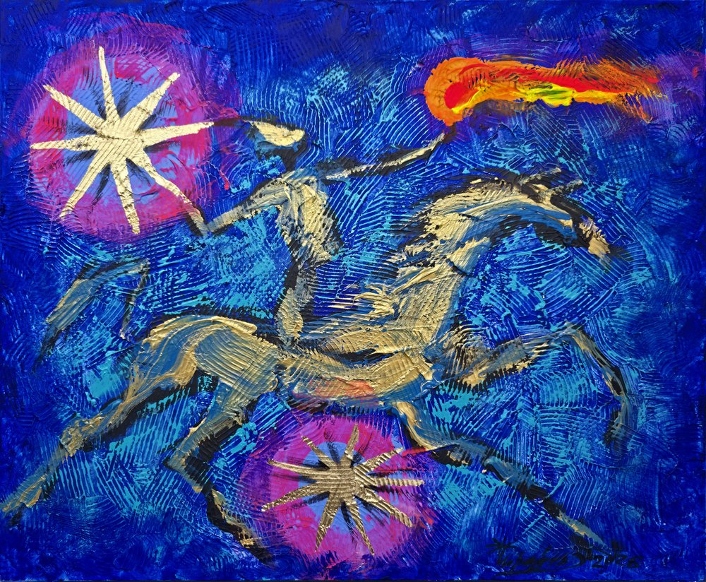 Fiery Cosmic Rider by Kanat Ibragimov