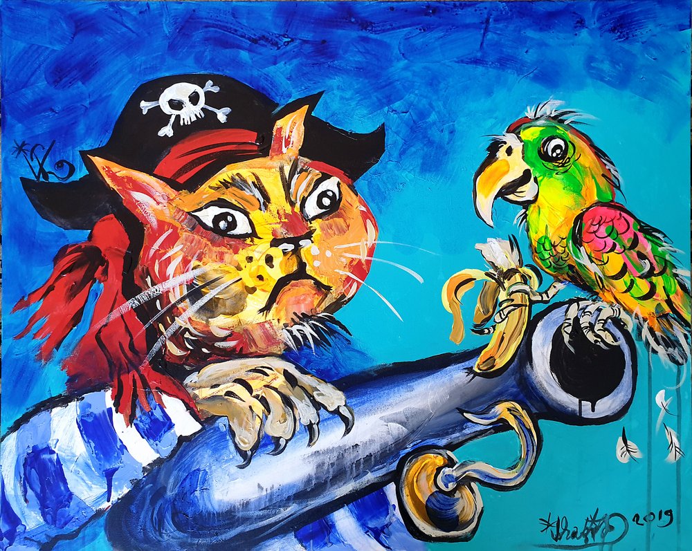 Funny Pirate Cat by Kanat Ibragimov