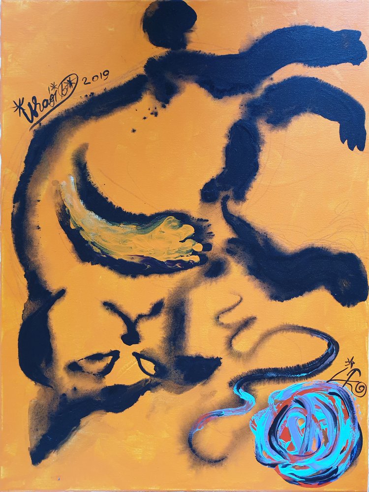Playful Abstract Cat by Kanat Ibragimov