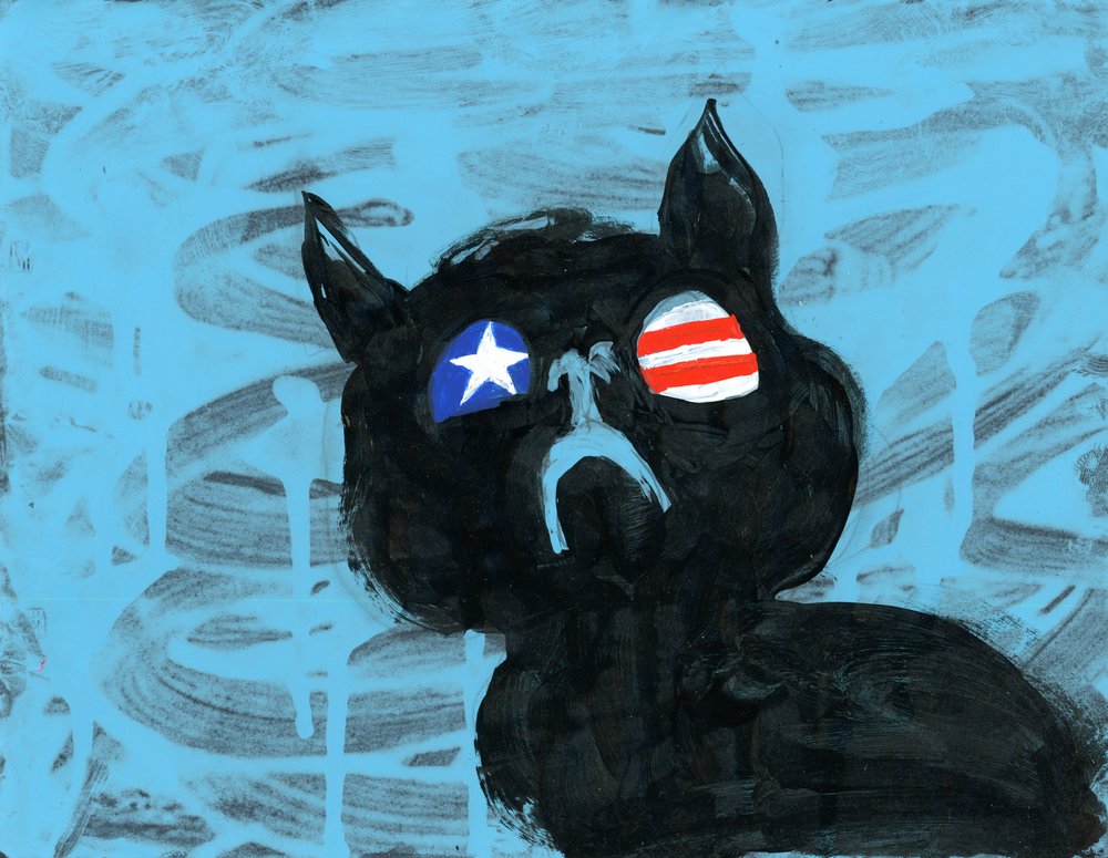 Sad Patriotic Cat by Kanat Ibragimov
