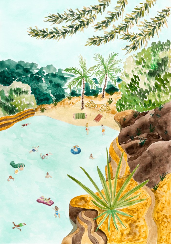 Tropical Lagoon Oasis by Karen Menzenbach