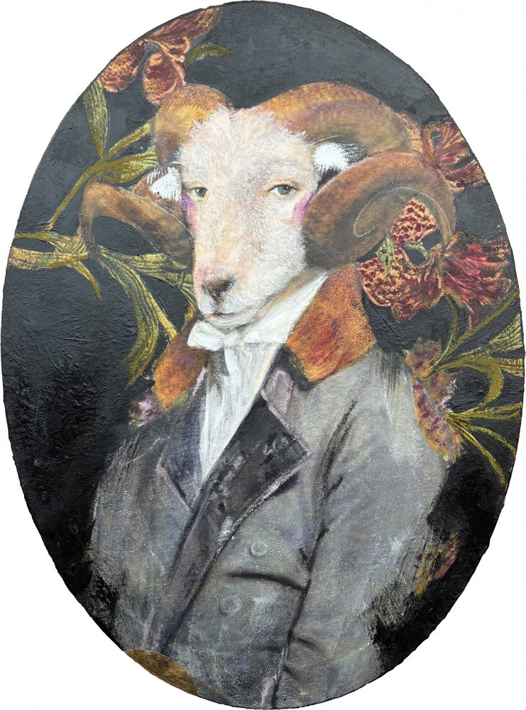 Dapper Ram Portrait by Karenina Fabrizzi