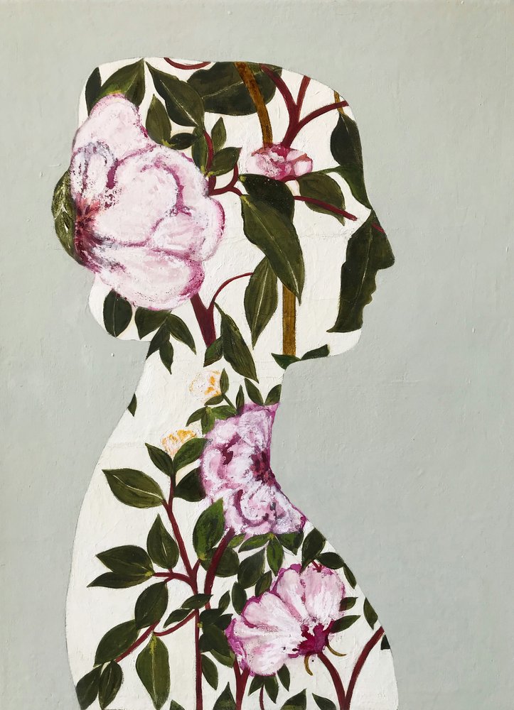 Floral Woman Silhouette by Karenina Fabrizzi