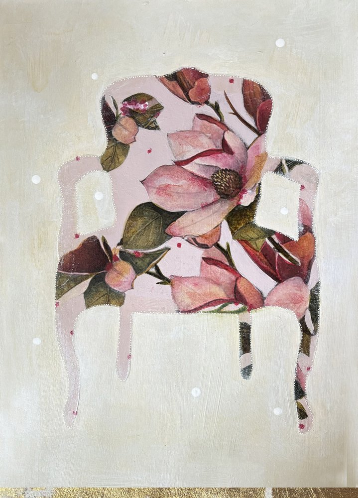 Pink Floral Chair by Karenina Fabrizzi