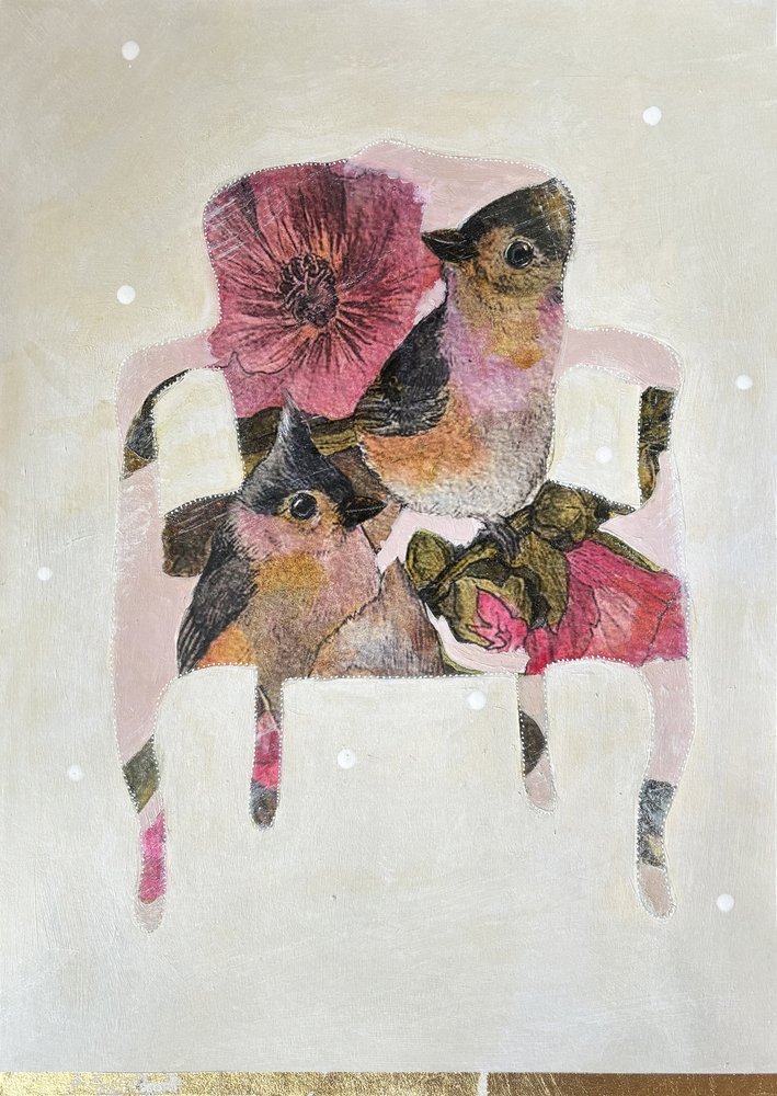 Shabby Chic Floral Birds by Karenina Fabrizzi