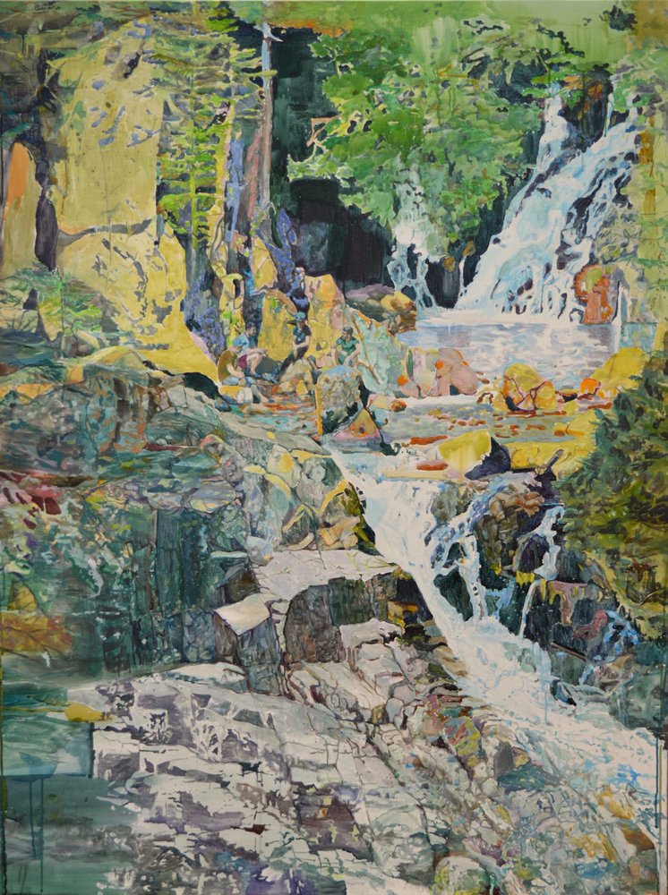 Vibrant Forest Waterfall by Karin Bos