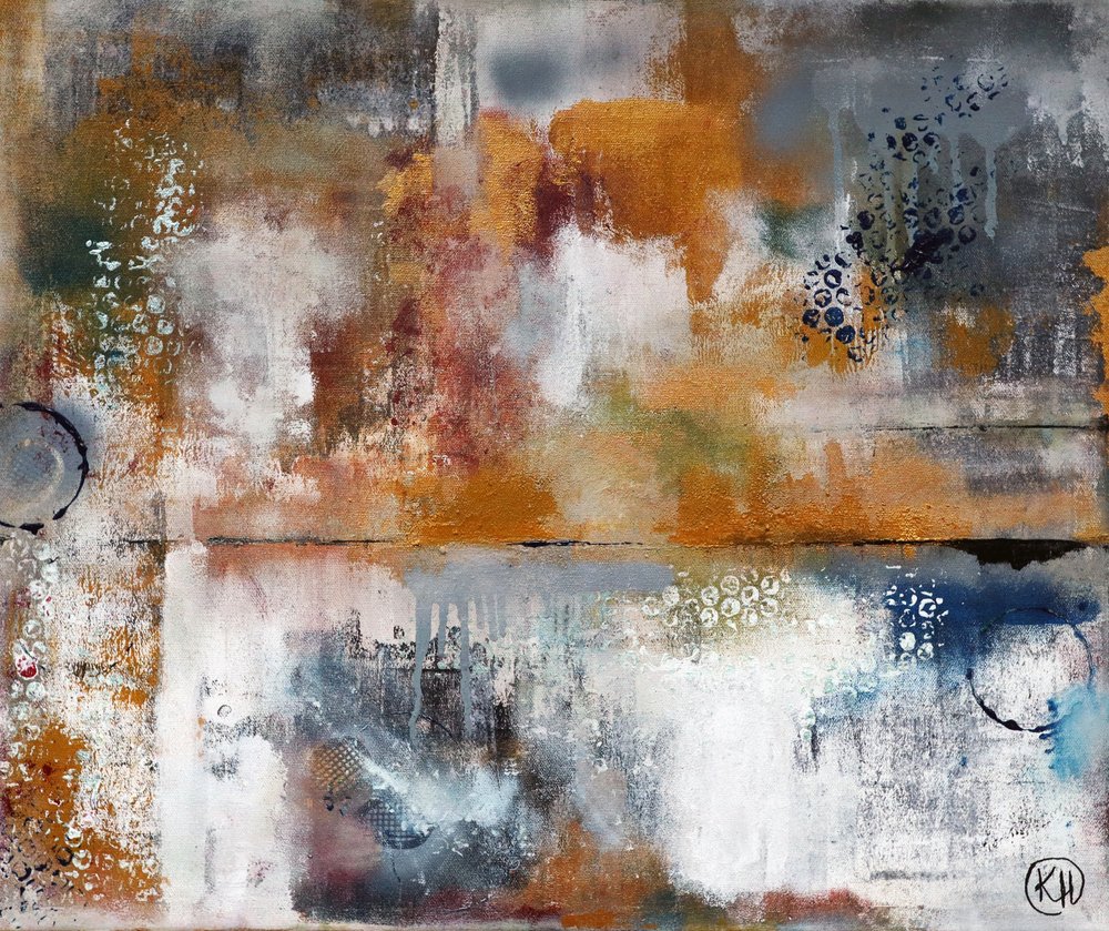Golden Textured Layers by Karin Hjortsjö