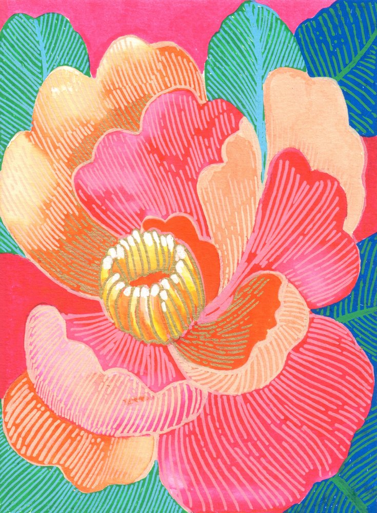 Colorful Tropical Bloom by Katie O'Shea