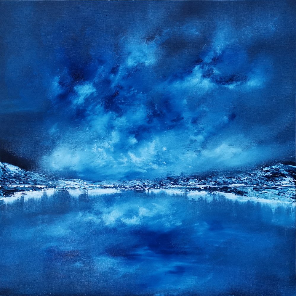 Deep Blue Night Lake by Kenneth Cowins