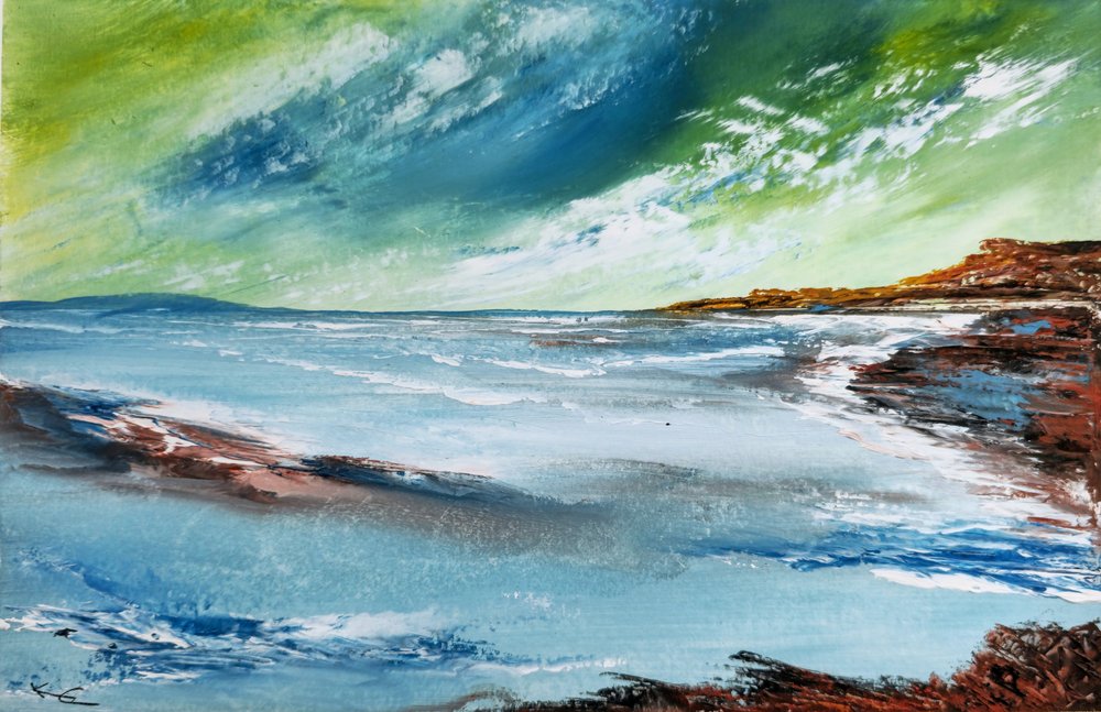 Green Sky Ocean View by Kenneth Cowins