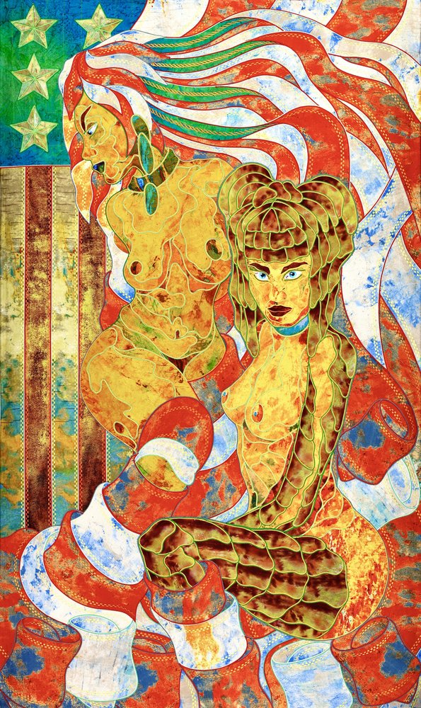 American Flag Women by Kostyantin Malginov