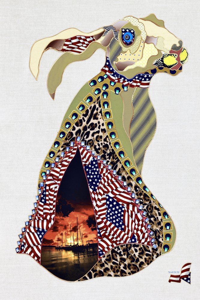 Patriotic Rabbit Collage by Kostyantin Malginov
