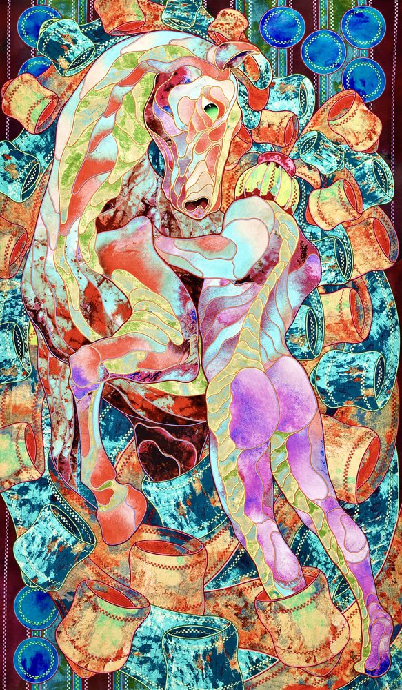 Vibrant Horse and Man by Kostyantin Malginov
