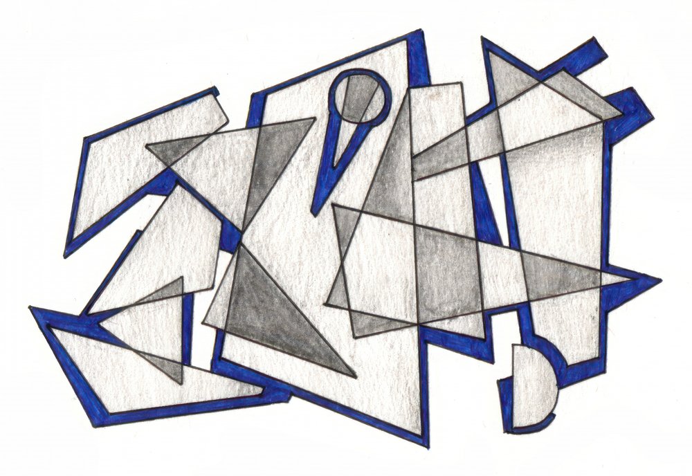Abstract Blue Geometry by Kulik