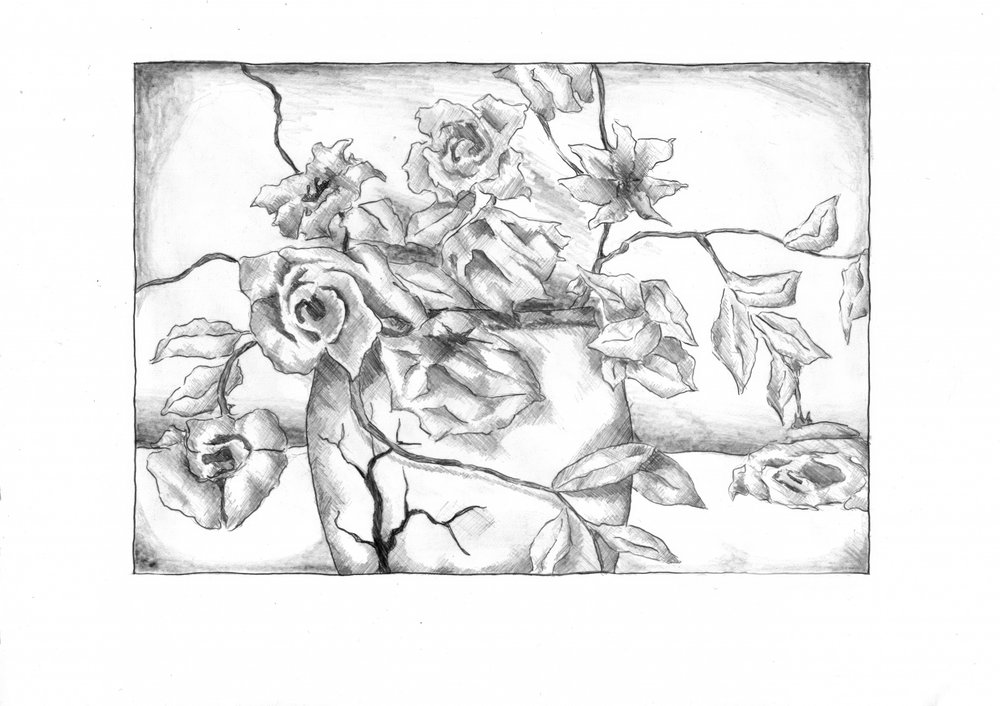 Cracked Rose Vase by Kulik