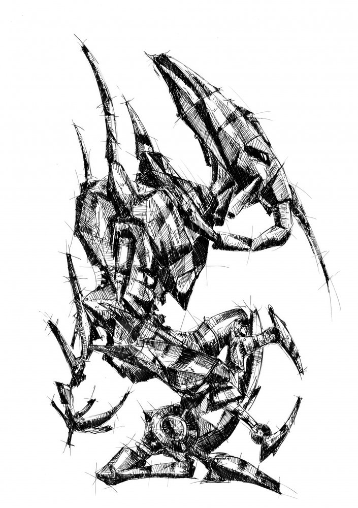 Cybernetic Creature Sketch by Kulik