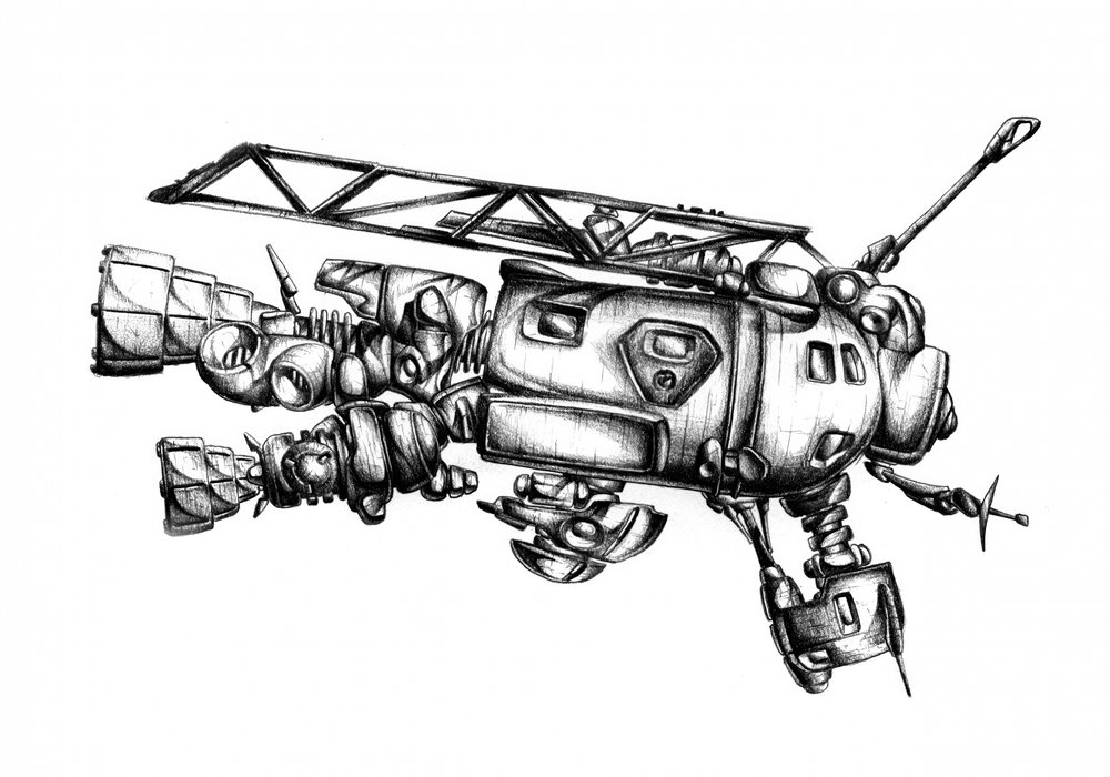 Detailed Sci-Fi Spaceship by Kulik