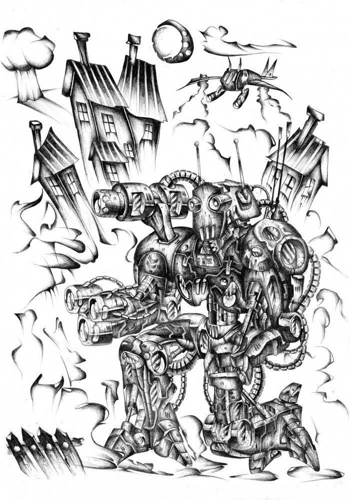 Giant Steampunk Mech by Kulik