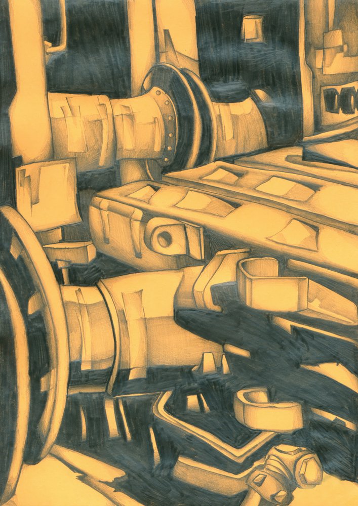 Golden Industrial Machine by Kulik
