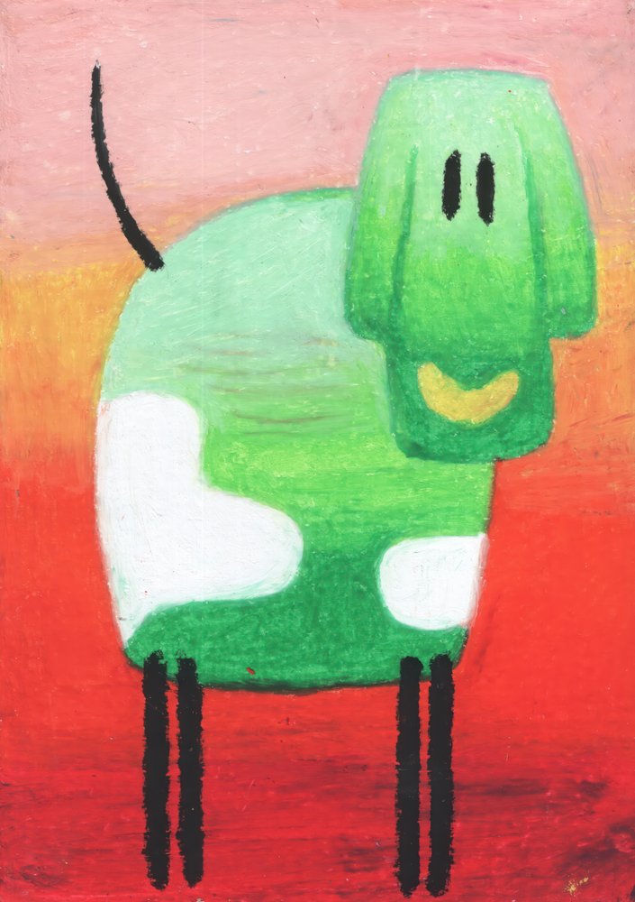 Happy Green Dog by Kulik